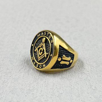 Popular 316L Stainless Steel Vintage Geometric Masonic Rings For Men - The Jewellery Supermarket